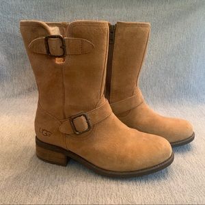 UGG Stylish, suede, heeled, buckle boots!